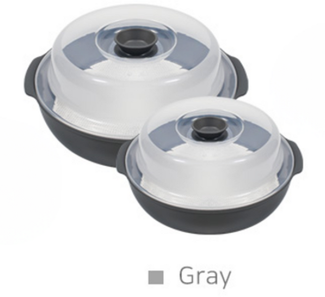 대영이네 국산 전자레이지 라면 만두 계란찜기 소형1P + 중형 1P 1세트, 그레이 소형1P+중형1P