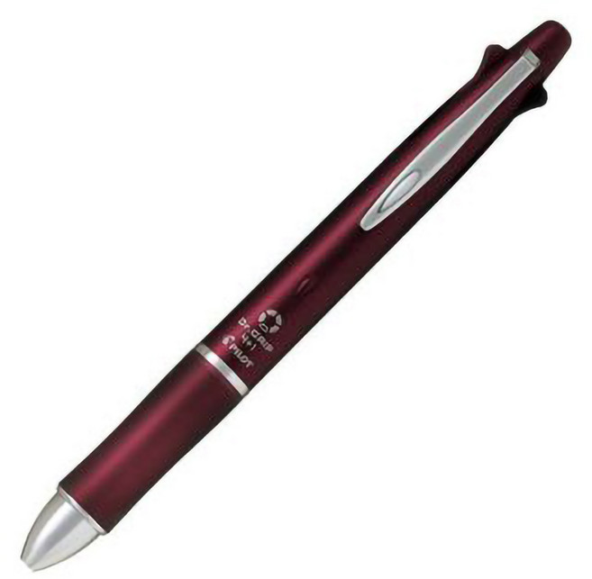 PILOT 百樂 Dr.GRIP 4+1 多功能筆 - 舒適握感 四色原子筆加自動鉛筆, 金屬酒紅/ABO, 1個