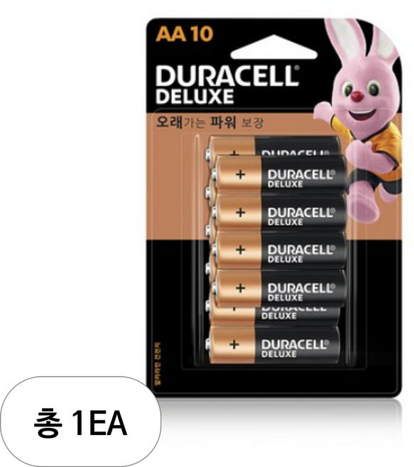 듀라셀 디럭스 알카라인 블리스터팩 AA 건전지, 10개입, 1개
