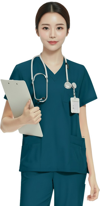 고탄력 브이넥 간호사복 상하의 세트
