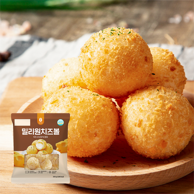 [밀리원] 바삭쫀득 모짜렐라 연유 치즈볼 300g, 1개
