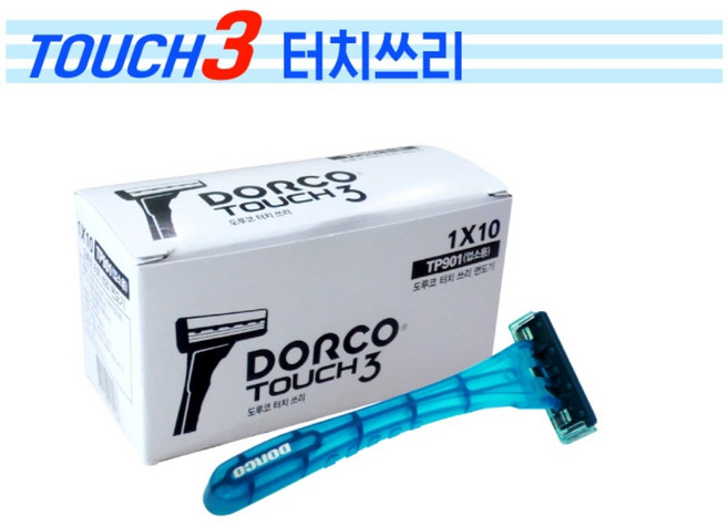 (형제)도루코 TOUCH3면도기TP901-업소용 3중날 일회용 세날면도기 벌크, 100개입, 1박스