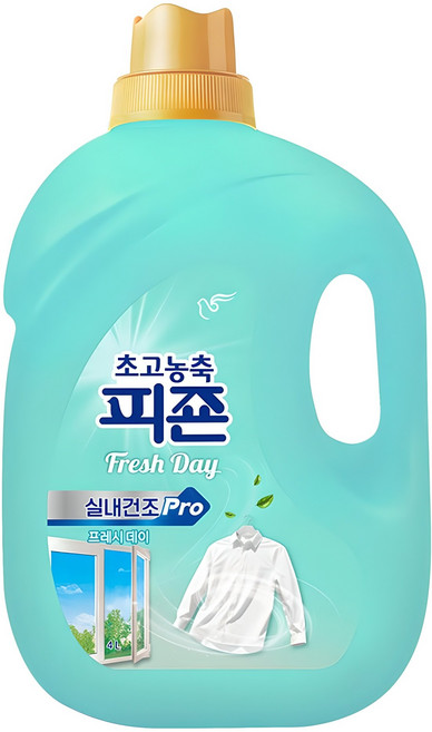 피죤 실내건조 프로 초고농축 섬유유연제 프레시데이 본품, 4L, 1개