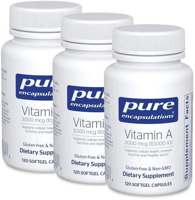 퓨어인캡슐레이션 비타민A 3000MCG (10000IU) 소프트젤 Pure Encapsulations Vitamin A, 3개, 120정 - 쿠팡