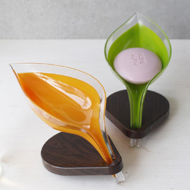 국산 오리진 나뭇잎 비누 받침 (2color), 오렌지, 1개