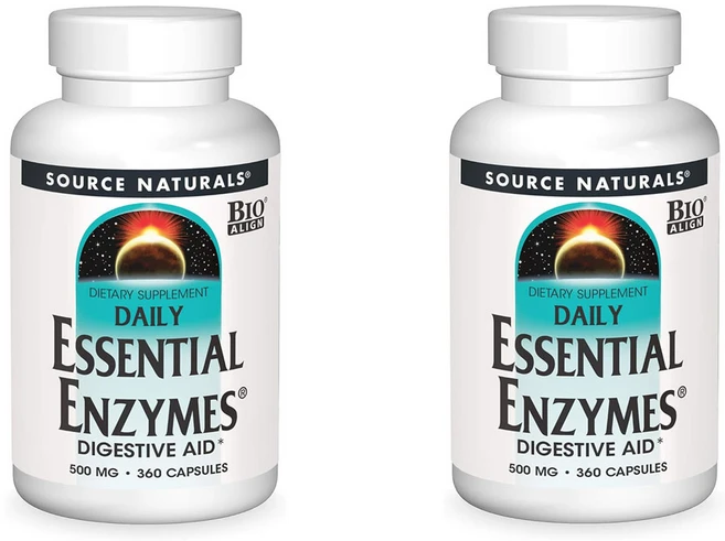 소스네츄럴스 일일 필수 효소 소화 보조제 500 mg 360 캡슐, 360정, 2팩 - 쿠팡