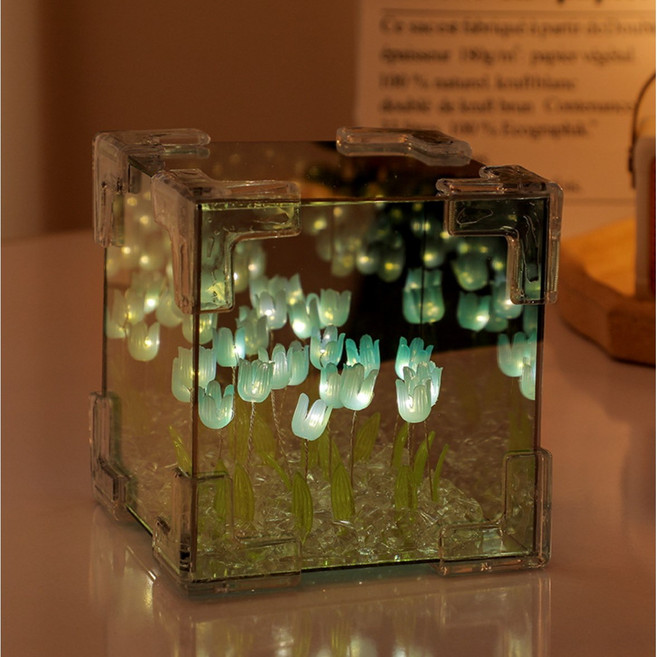 튤립 정원 튤립무드등 DIY키트 미술재료 인테리어 수면등만들기 꽃조명 LED 미니무드등, 혼합