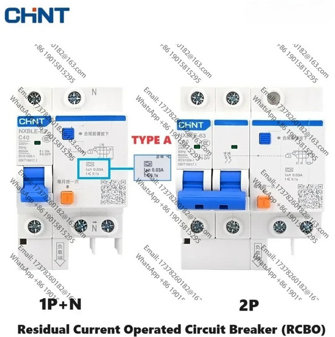CHINT A-tipo NXBLE-63 누전 차단기 RCBO 1PN 2P 40A 태양광 발전소 타입 A, 1P and N