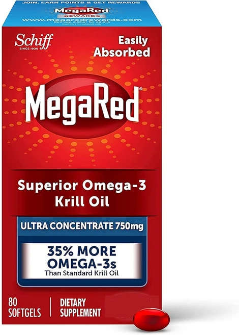 메가레드 울트라 크릴 오일 오메가 3 보충제 750mg 80캡슐 X 2팩, 80정 - 쿠팡