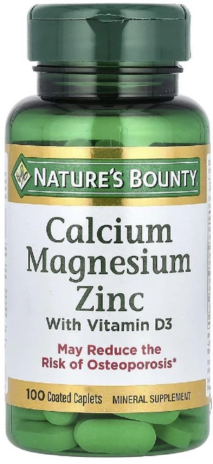 Natures Bounty 칼슘 마그네슘 아연 비타민D3 함유 코팅 정제 100정, 1개, 33회분 - 쿠팡