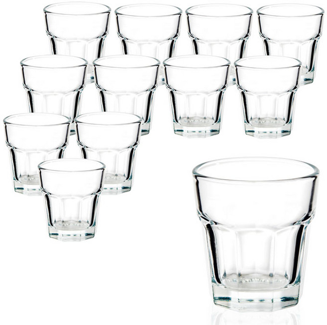 쥬르 감성술잔 소주잔, 12개, 팔각