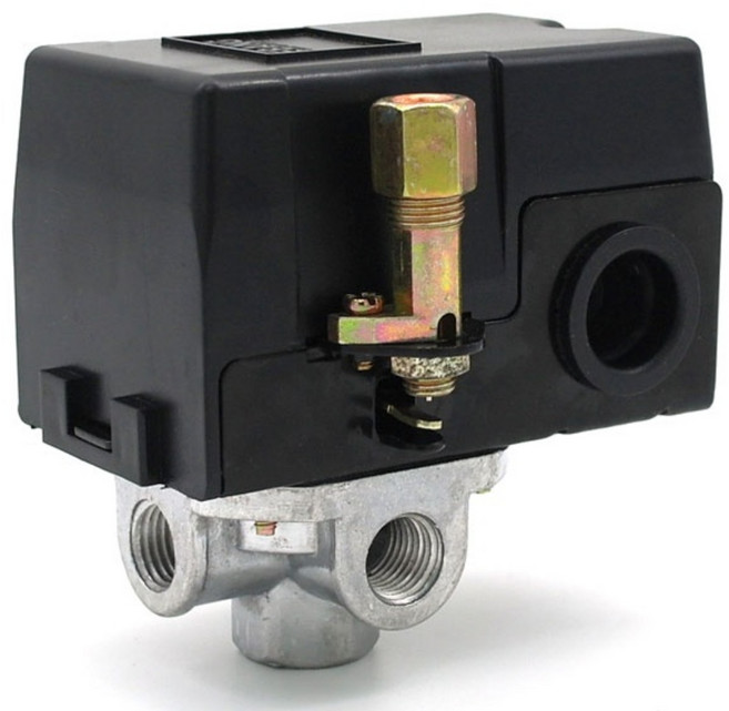 콤프레샤 압력 자동 스위치 4구 (측면스위치형), 1개