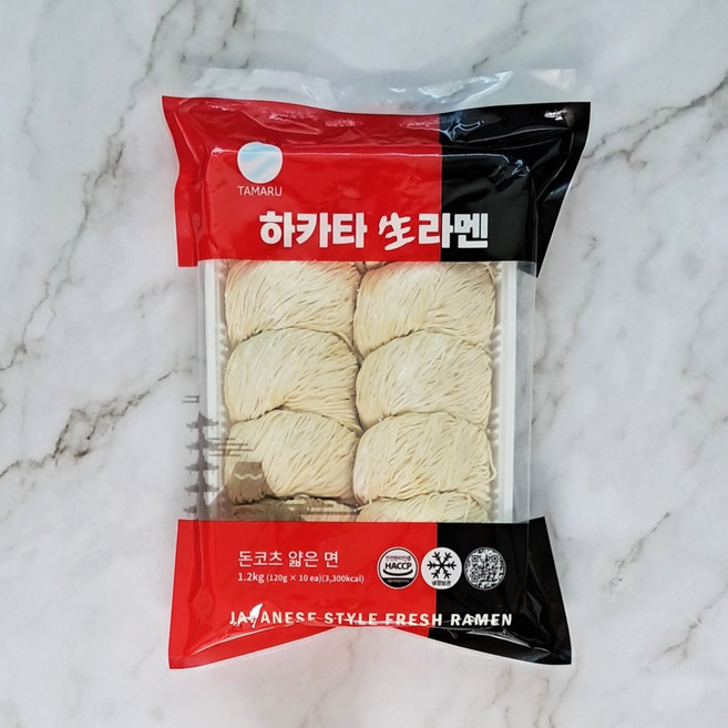 타마루 하카타 생라멘 1.2kg 10인분 / 일본생라멘 / 일본식생라면 / 돈코츠라멘 / 업소용생라멘 / 대용량생라멘 / 생면사리 / 생라멘전문점용, 1개