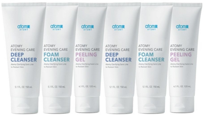 애터미 이브닝케어 딥클렌저 150ml 2개 + 폼클렌저 150ml 2개 + 필링젤 120ml 2개