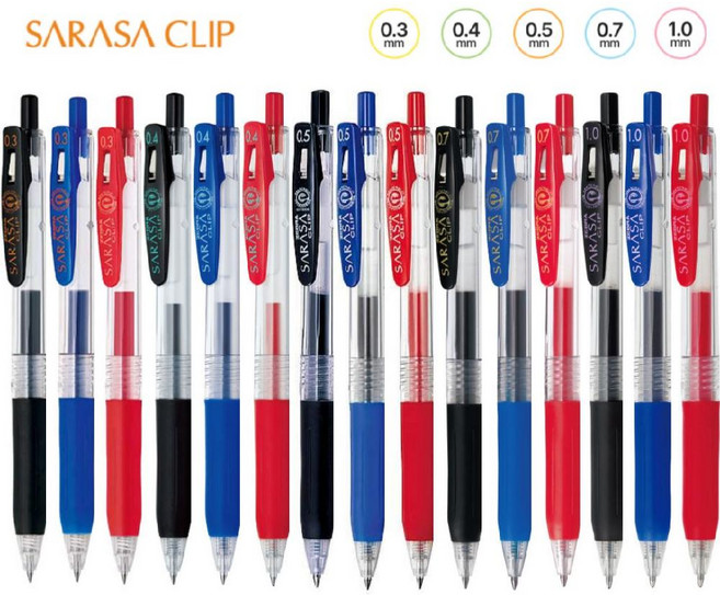 제브라 사라사 클립 볼펜 블랙 블루 레드 0.5 검정 SARASA 부드럽고 진한 젤잉크펜, 0.7mm