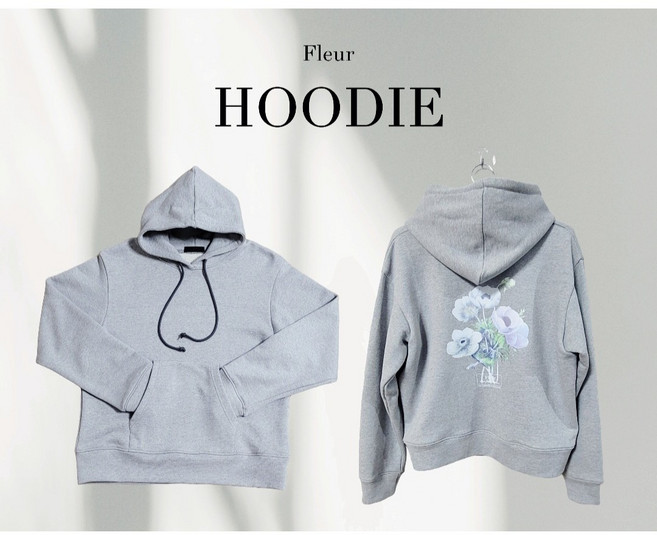 (Fleur) 플라워 전사나염 후드티