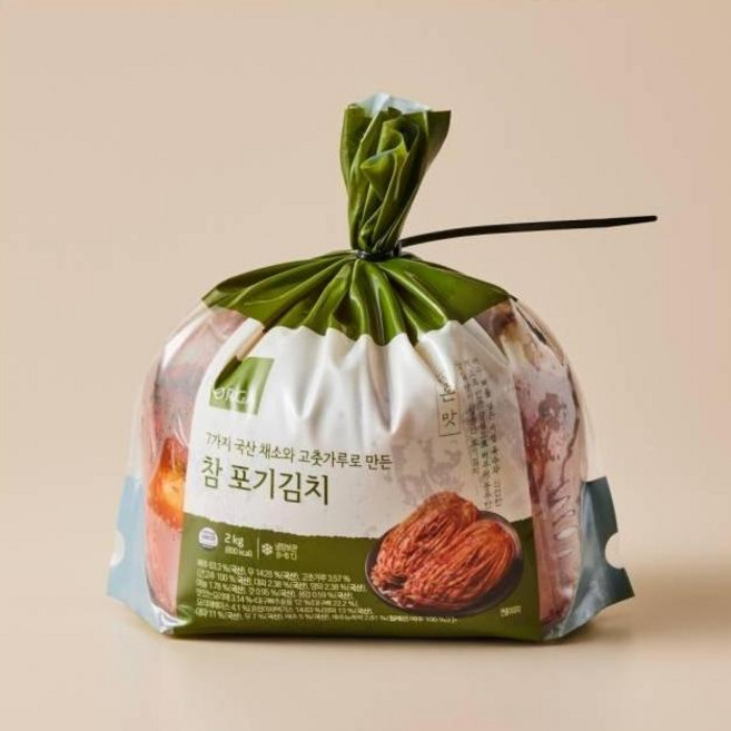 올가 7가지 국산 채소와 고춧가루로 만든 참 포기김치, 2kg, 3개