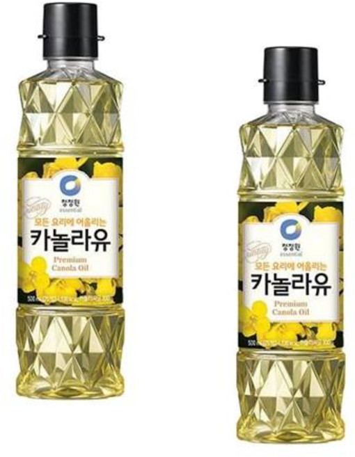 청정원 모든요리에 어울리는 카놀라유, 500ml, 2개