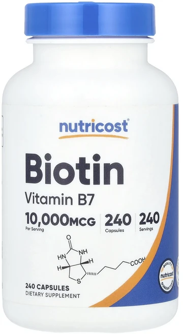 새해 첫좋은선물 Nutricost 비오틴 10000mcg 캡슐 240정 제대로 할인합니다, Nutricost비오틴10000mcg캡슐240정, 1개 - 쿠팡