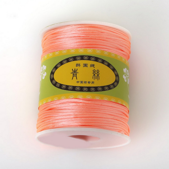 공예 코드 1.5mm 한국 직조 새틴 팔찌 스트링 70m 스레드 비즈 매듭 DIY 브레이드 실키 나일론 마크라메, Water pink, 1개