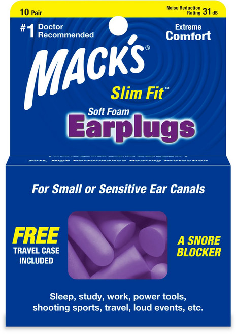 Macks 슬림핏 소프트폼 이어플러그, 1개, 10쌍