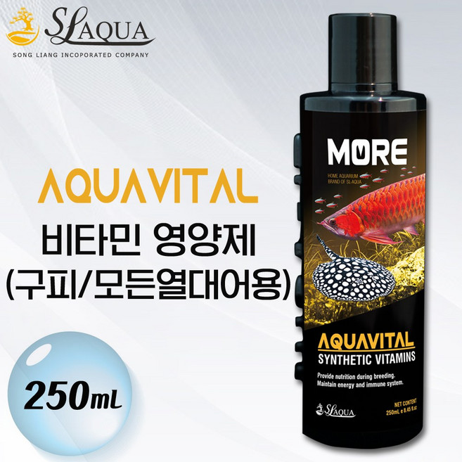SL-AQUA 아쿠아바이탈 열대어용 250/500mL/비타민 영양제 /수족관 어항 약품 구피 물갈이 청소 코리 플레코, 500ml, 1개