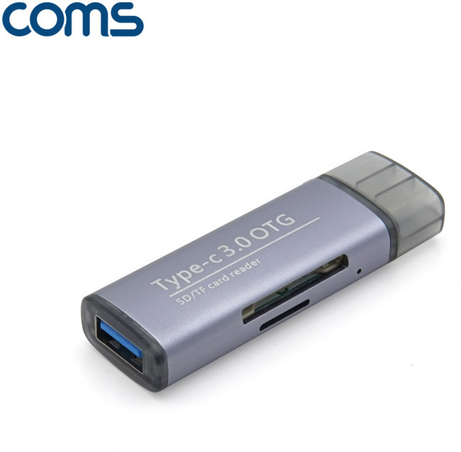 BT252 컴스 휴대용 C타입 카드리더기 OTG USB SD TF