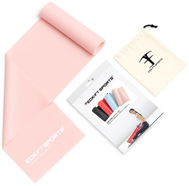 엑피트 라텍스 스트레칭밴드 + 보관가방, 1단계 핑크, 1개