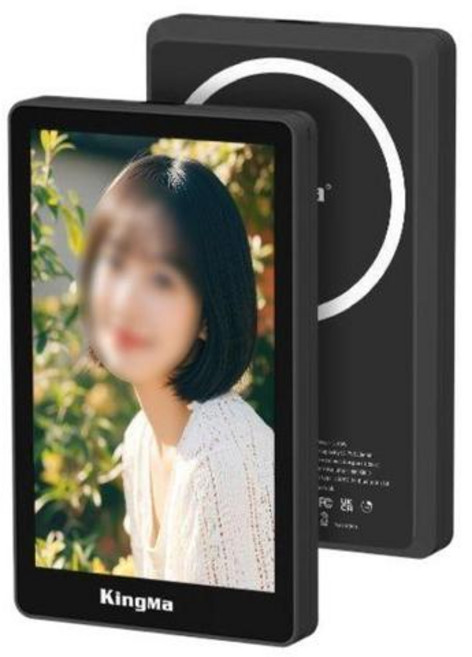 킹마 PH02 max 셀카 무선 모니터 스크린 맥세이프 231404, 블랙 231404