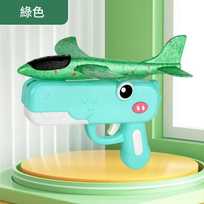 兒童粉色彈射飛機玩具, 綠色, 1個