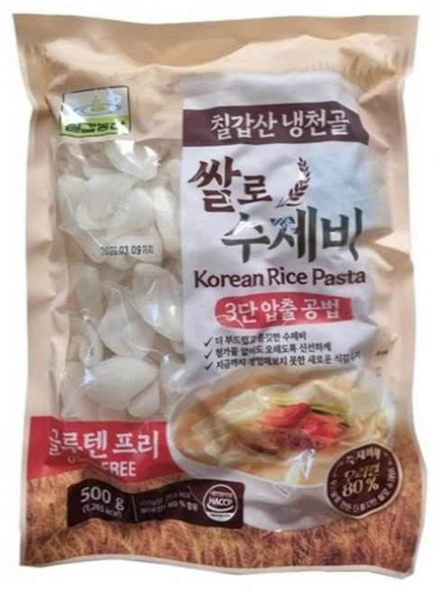 칠갑농산 냉천골 쌀로 수제비, 4개, 500g