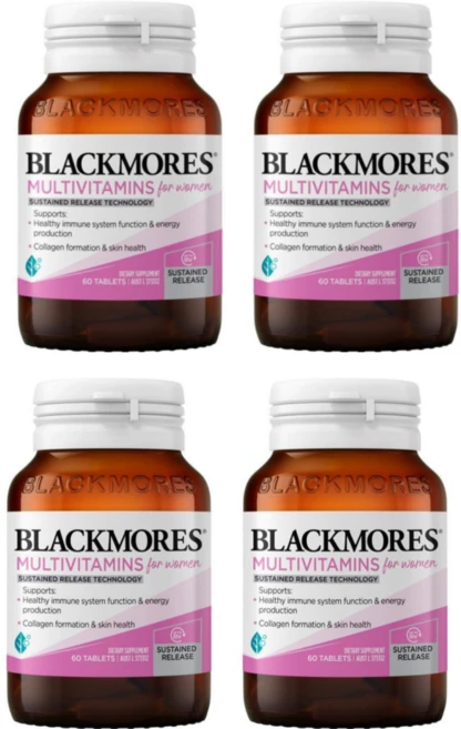 블랙모어스 여성 멀티비타민 Blackmores Multivitamin For Women Sustained Release, 4개, 60정 - 쿠팡