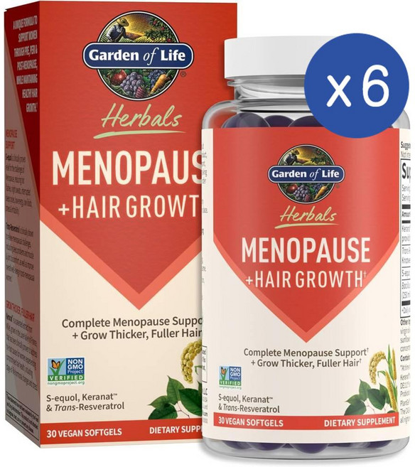가든오브라이프 허벌 메노포즈 헤어그로스 소프트젤 Garden of Life Herbals Menopause, 30정, 6개