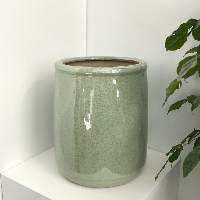 수담화분 원통 거실 인테리어 중형 대형 도자기 화분 유광 그린 초록, 1개, 유광그린