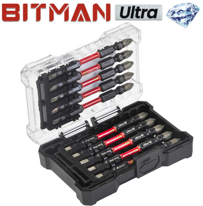 비트맨 다이아몬드 울트라 토션비트 2x82mm 10EA 십자 HRC63 고강도 비트, 1세트