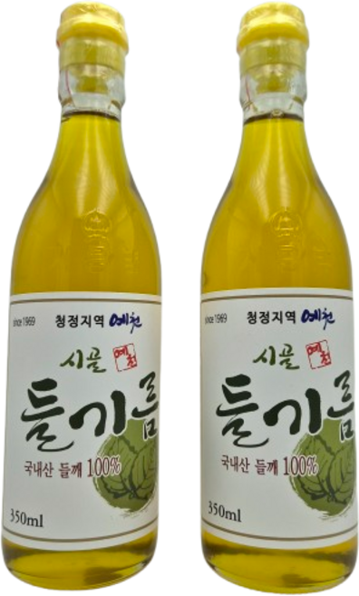 예천들기름 국산 저온으로 살짝 볶은 건강한 들기름, 2개, 350ml