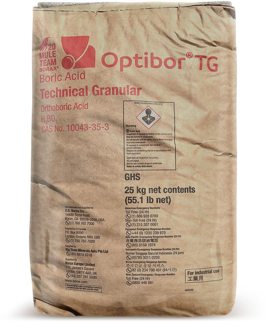 붕산 25kg - 가루 붕사 붕소 결핍예방 수용성 대용량 비료, 1개