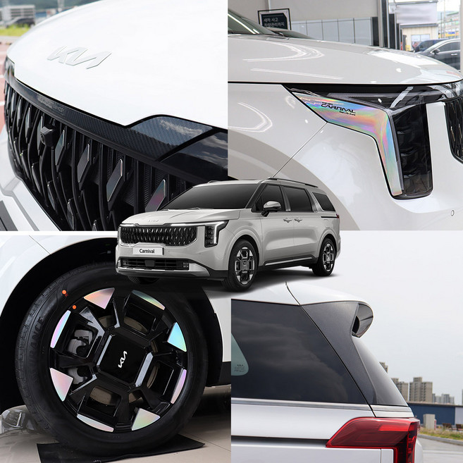 [비브랜드](더원스)기스방지 실내외 포인트 드레스업 15종 스티커 몰딩 커버 신형 더뉴카니발 호환, 휠마스크, 유광블루카본