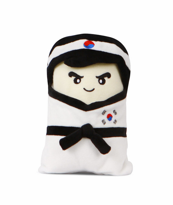 태권도 선물 외국인선물 전통기념품 태권도 인형 태권무릎담요 한국 기념품, 태권도 소년, 1개