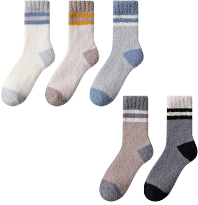 로모주 부드러운 남성 파스텔 수면양말 5종 세트