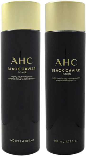 기초 세트 블랙캐비어 로션 토너 2종 AHC, 140ml, 2개