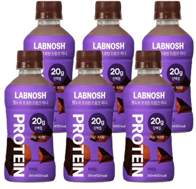 랩노쉬 프로틴 드링크 카카오 미니, 6개, 260ml - 쿠팡