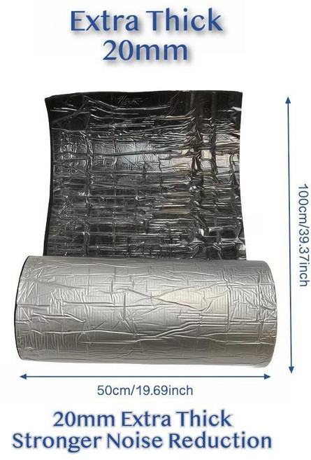 초두꺼운 자동차 방음 매트 알루미늄 호일 단열재 고강도 폼 도어 루프 후드용, 1개