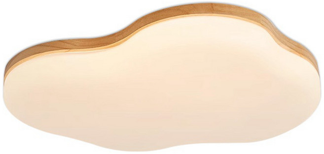 聚美照明 雲朵造型 LED吸頂燈 40cm 4200lm 3000-6500K 適用3-5坪, 白色+原木色