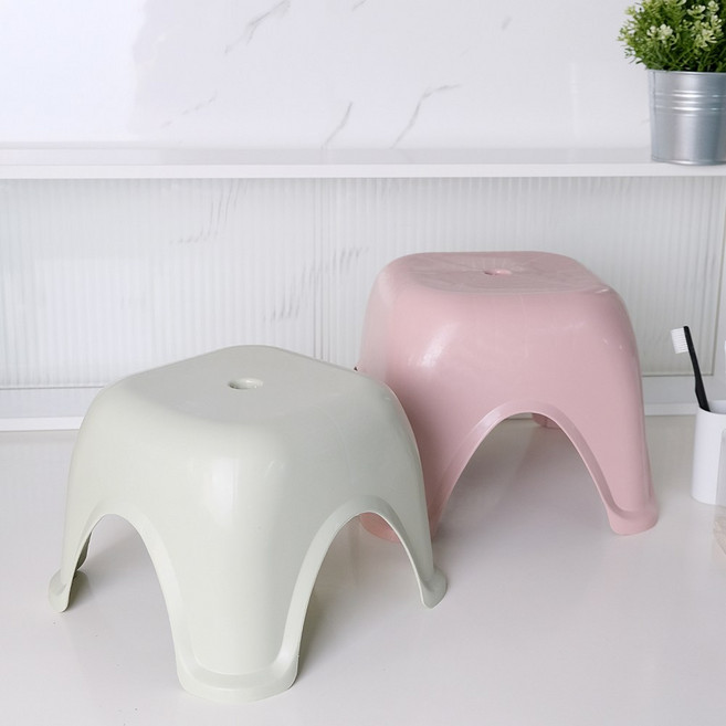 미끄럼방지 욕실 목욕 의자 발디딤대 다용도 스툴 발받침대 4colors / 2size, 큐브 목욕의자 대형 블랙, 1개