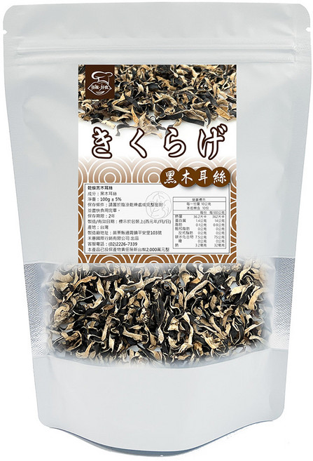 搭嘴好食 乾燥黑木耳絲, 1個, 60g