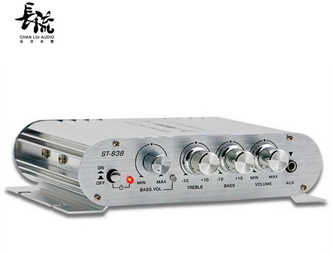 長磐音響 HI-Res高保真超重低音2.1聲道擴大機 車載mp3小型擴大機, 銀色, ST-838