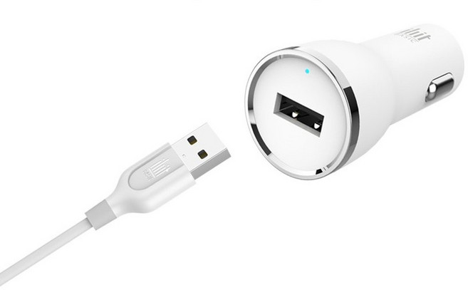 아이히트 고속 시거잭 차량용충전기 USB QC 3.0A 자동차 급속 충전기, 급속 1포트 5핀케이블 포함 (화이트)