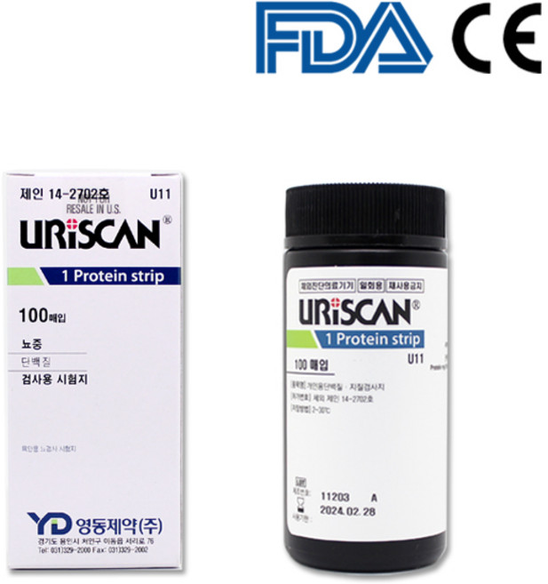 영동제약 단백질 소변 검사지 1박스 100매, 1개