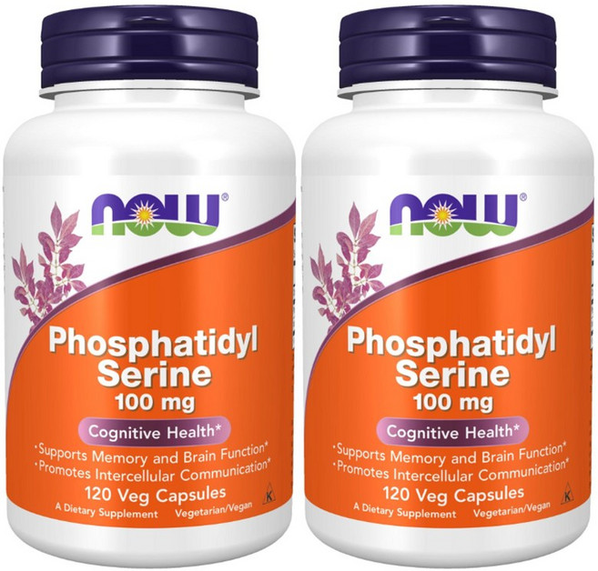 나우푸드 포스파티딜 세린 100mg 베지 캡슐 비건, 120정, 2개
